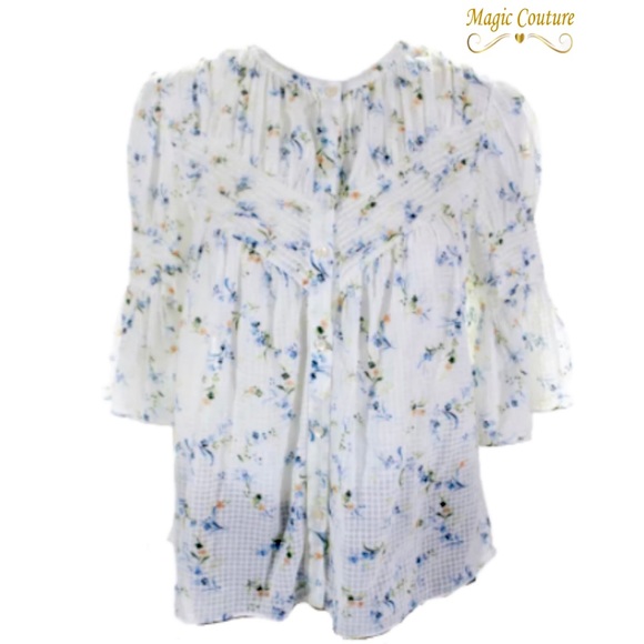 Rebecca Taylor Tops - La Vie Rebecca Taylor 3/4 Sleeve Floral Blouse🌷♥️🍃